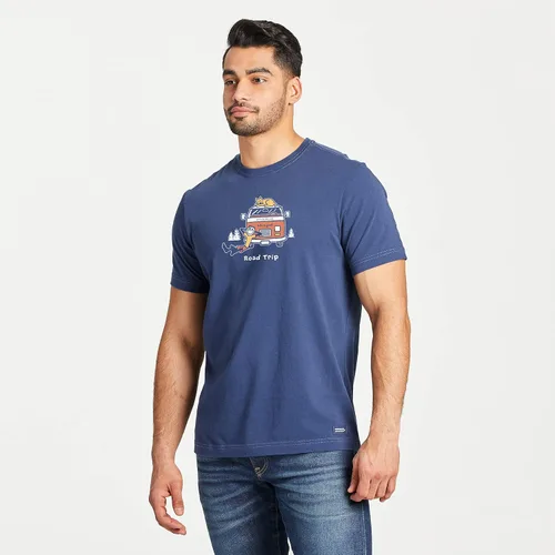 Vista 2 de Life is Good Camiseta gráfica vintage Crusher para hombre, viaje por carretera