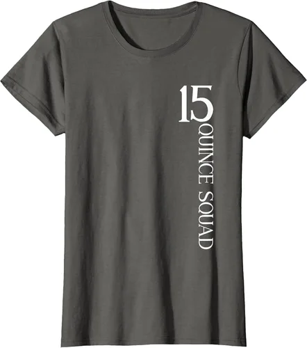 Vista 33 de Quince Squad Quinceanera 15th Birthday - Camiseta de quinceañera para niñas Asphalt Grey