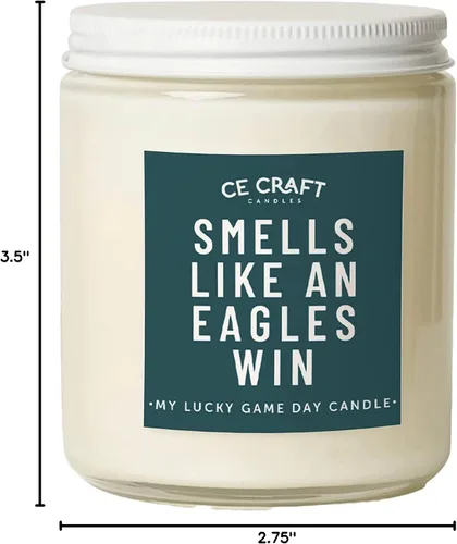 Vista 8 de CE Craft - Smells Like an Eagles Win - Vela temática de fútbol, regalo para él (roble vainilla)