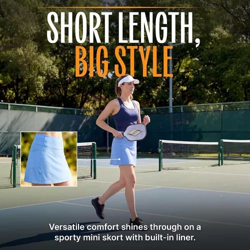 Vista 3 de Skechers Falda pantalón de pickleball Go Walk para mujer Azul Baja