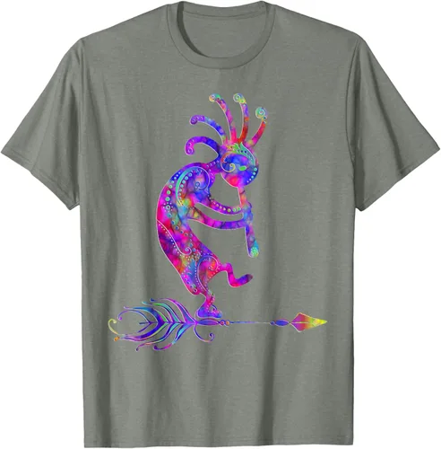 Vista 33 de Native American Kokopelli With Feather 2 - Camiseta Fan Fun, Negro, S