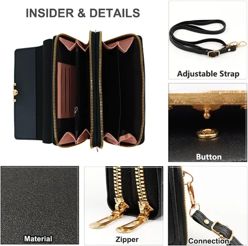 Vista 4 de PORT&LOTUS Bolso bandolera para mujer de piel sintética