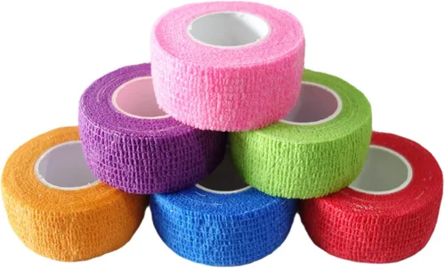 Vista 24 de Paquete de 6 vendajes autoadhesivos de 1 pulgada x 5 yardas, transpirable, cohesivo para mascotas, cinta elástica autoadhesiva para deportes, Negro