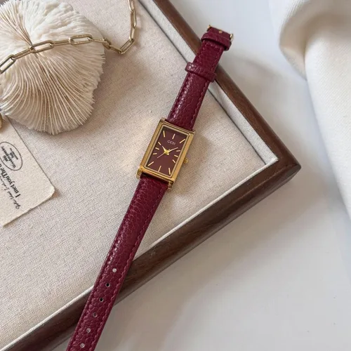 Vista 5 de FANMIS Reloj de pulsera rectangular vintage para mujer, reloj de cuarzo analógico para mujer, ultrafino, reloj de pulsera para mujer, reloj