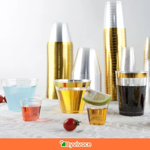 Vista 9 de Byvivace 1000 unidades de vasos de chupito de 1 oz de plástico duro transparente - Mini vasos de chupito para Tequila, Whisky, Vodka y Licor, Vaso