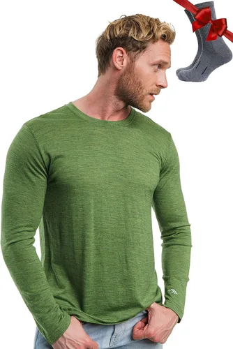Vista 39 de 100% Merino Wool Base Layer Mens - Long Sleeve Thermal Shirts with Socks .320 negro