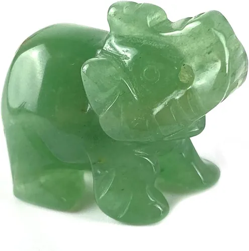 Vista 11 de Estatua de elefante de cristal de piedra de sangre de África, estatua de elefante de bolsillo de 1.5 pulgadas para curación Reiki, regalo