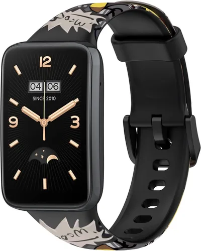 Vista 4 de Lijinlan Bandas de repuesto compatibles con Xiaomi Mi Band 7 Pro Strap mujeres hombres, impresión colorida linda piel floral suave flexible silicona