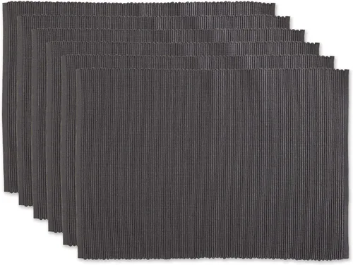 Vista 20 de DII - Juego de manteles individuales (100% algodón, acanalado) para uso diario, 13x19, Aqua, 6 piezas