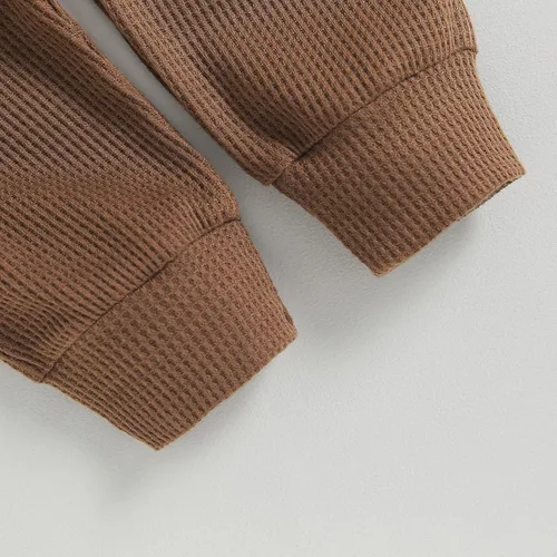 Vista 5 de Ropa para bebé niño pequeño, sudadera de manga larga con cuello redondo, pantalones casuales, 2 piezas, traje de otoño e invierno