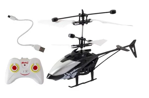 Vista 3 de Helicóptero teledirigido negro juguete volador de inducción recargable