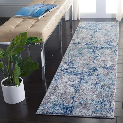 Vista 9 de SAFAVIEH Aston Collection - Alfombra decorativa, 2 x 5 pies, gris claro y gris, diseño abstracto moderno, no desprende pelusa y de fácil cuidado