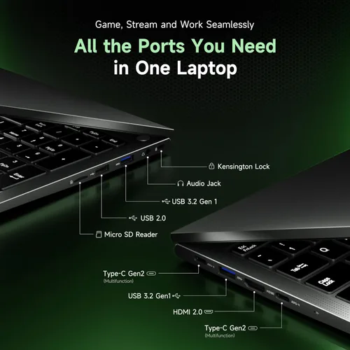 Vista 7 de NIMO Portátil ligero para juegos, pantalla FHD IPS de 15.6 pulgadas, AMD R7 7735HS (hasta 4.75 GHz, Beat i7-12650H) computadora con 16 GB DDR5 RAM