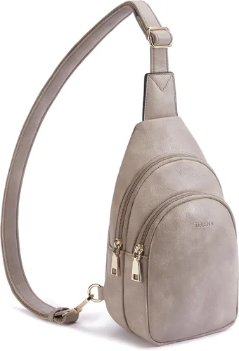 Vista 99 de Telena Riñonera pequeña para mujer, de cuero, cangureras, bolsa de pecho para mujer