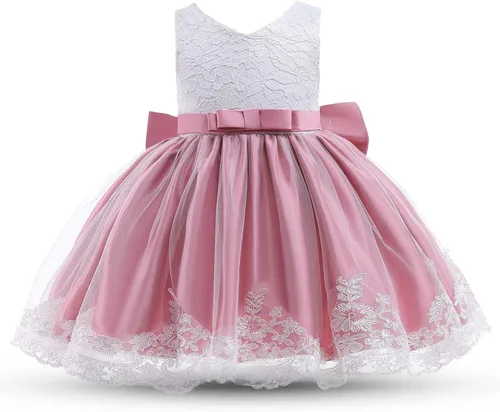 Vista 2 de TTYAOVO Vestido de fiesta de princesa de flores para niñas de 1 a 5 años