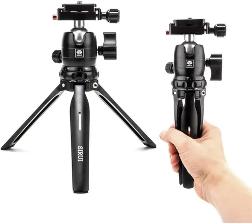 Vista 9 de SIRUI Mini trípode de escritorio de 13.5 pulgadas con cabeza de bola de 360°, trípode de aluminio portátil para cámara DSLR, videocámara, carga