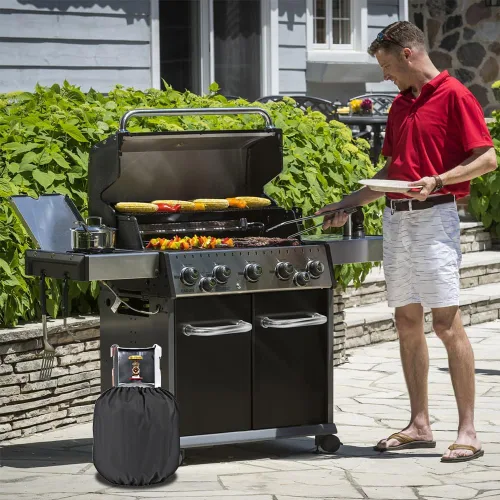 Vista 4 de Tiiyee Cubierta para tanque de propano, cubierta de cilindro de gas para parrilla de 20 libras, bolsa protectora para exteriores, resistente al