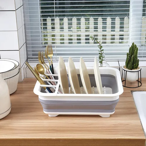 Vista 6 de Goderewild Escurridor de Platos Plegable para Secar Platos - Diseño que Ahorra Espacio y Plegable con Componentes Extraíbles Versátiles