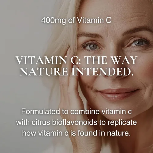 Vista 3 de Utzy Naturals Complejo de vitamina C 400 mg de vitamina C con bioflavonoides de Acercola y cítricos 60 cápsulas