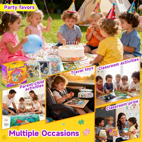 Vista 9 de WAWIBEE- Paquete de 12 libros de rompecabezas magnéticos para niños pequeños de 3 a 5 años y niños de 4 a 8 años, regalos para bolsas de golosinas