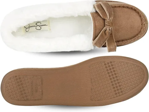 Vista 4 de Jessica Simpson - Mocasines de microgamuza para mujer, para interiores y exteriores