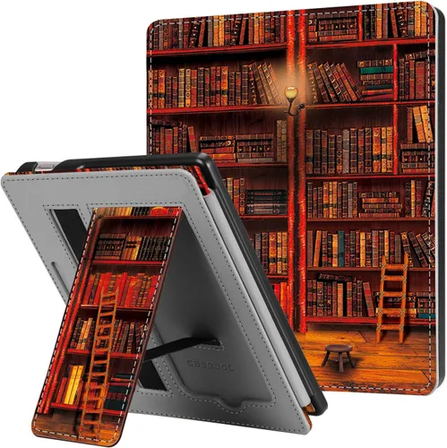 Vista 8 de Funda con soporte para Kindle Oasis de 7" 10ª/9ª generación 2019/2017, oro rosa Foldable Kickstand PU Leather Hard Back Shell Cover, Built-in Card
