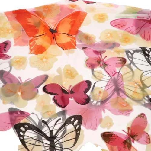 Vista 2 de Leadigol Paneles de cortinas de mariposa para ventana, cortinas de gasa transparente de tul de 78.7 in x 39.4 in, panel de cortina transparente