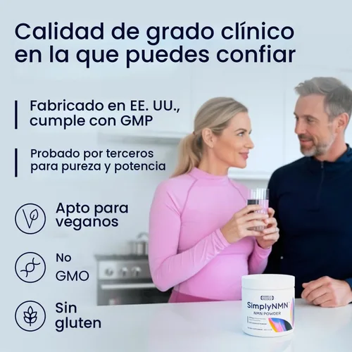 Vista 7 de Simply Nature's Pledge 3.81 oz NMN en polvo, disolución rápida, 500mg por