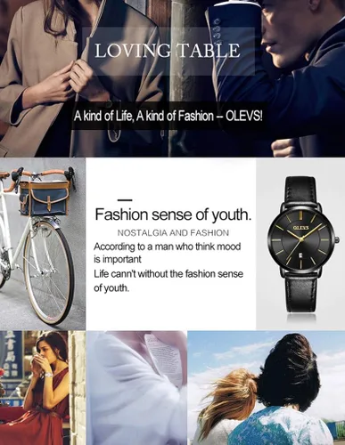 Vista 6 de OLEVS Reloj de pulsera para mujer, reloj de pulsera para mujer, impermeable, delgado, minimalista, casual, simple, de cuarzo, analógico