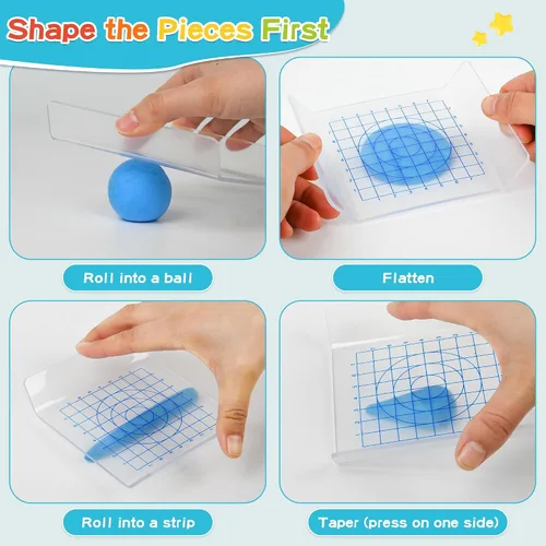 Vista 6 de GAGAtoad - Kit de plastilina de secado al aire, 36 colores, ultra ligera, con tablero de presión, herramientas de modelado de plástico, con libro