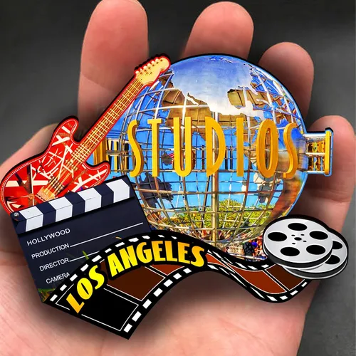 Vista 4 de Imán de madera de Los Ángeles de Estados Unidos 3D para nevera, recuerdos coleccionables, decoración hecha a mano, artesanías 2