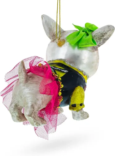 Vista 3 de Elegante Pitbull - Adorno navideño de vidrio soplado