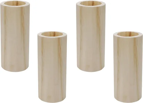 Vista 13 de 4 elevadores cilíndricos de madera para sofá, silla, mesa Inner Dia.1.69",Increase Height 2",Wooden Solid Original Color,DIY