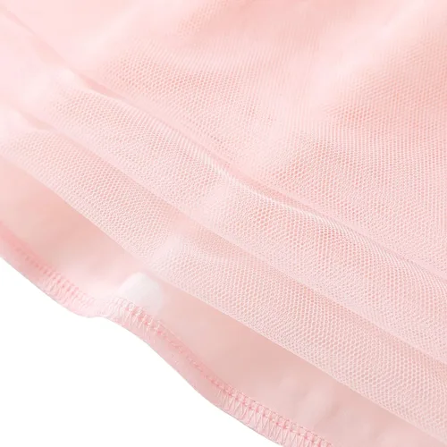 Vista 4 de Flofallzique Vestido de tul para niñas, floral de verano, para bodas, cumpleaños, Pascua, casual, para fiestas de té, para niños pequeños