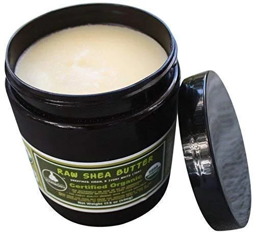 Vista 2 de Manteca de karité no refinada orgánica para piel con eczema o acné crema facial hidratante no comedogénica apta para bebés, para el pelo producto