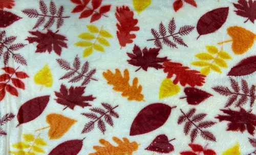 Vista 2 de Autumn Harvest - Manta de microfelpa festiva y acogedora de la colección de otoño (50 x 60 pulgadas), hojas de otoño