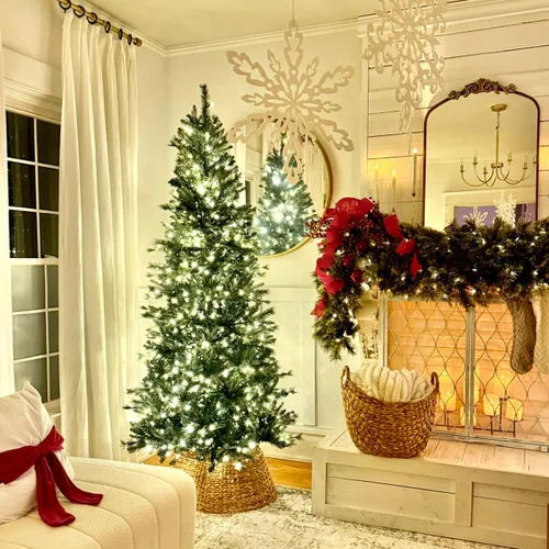 Vista 2 de Haute Decor Grand Bank - Árbol de Navidad delgado de polietileno de 7.5