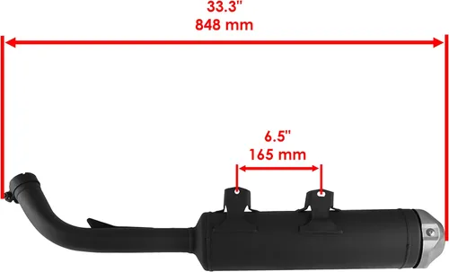 Vista 2 de Caltric Silenciador de escape compatible con Yamaha Raptor 700 YFM700 2015-2026 con junta