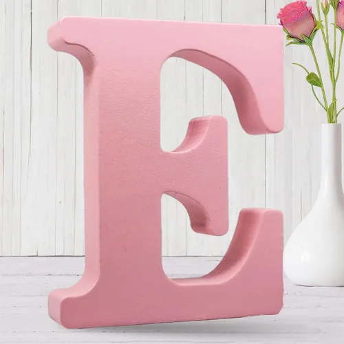 Vista 11 de AOCEAN Letras de madera rosa de 8 pulgadas, letras de madera sin terminar para decoración de pared, letras decorativas de pie, tablero