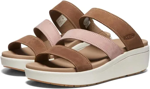 Vista 2 de KEEN Ellecity Sandalias de plataforma cómodas para mujer, con puntera abierta, color coco tostadocervatillo, 6, 7, 8, 9, 10