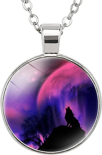 Vista 7 de Collar de lobo para mujer, bonito collar con colgante para mujeres adolescentes