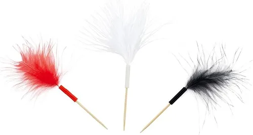 Vista 2 de Restaurantware Palillos de dientes de fiesta de 4 pulgadas, 500 pinchos decorativos, desechables, biodegradables, palillos de cóctel peludos