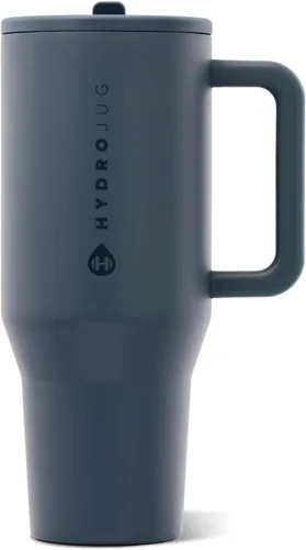 Vista 41 de HydroJug Traveler - Botella de agua de 40 onzas con asa y pajita abatible - Cabe en portavasos, vaso resistente a fugas - Reutilizable, aislado