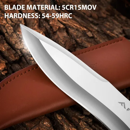 Vista 7 de Flissa Kit de aderezo de campo de caza y cuchillo de caza con funda de cuero