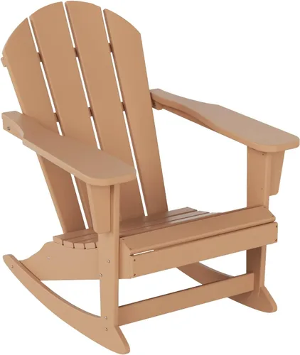 Vista 218 de WestinTrends Silla mecedora Malibu de poliéster para exterior/patio Adirondack, Negra