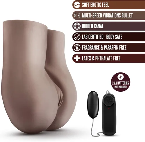 Vista 2 de Blush Fuck Me Deep - Masturbador realista de tamaño real para coño y culo de 10 libras - Muñeca sexual ultrasuave X5 Plus TPE, canales dobles