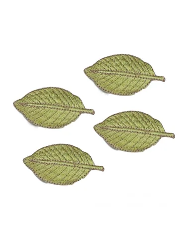 Vista 10 de Horquilla para el cabello con bordado en forma de hoja para niñas, pasadores para el cabello BW06 (2 unidades, verde)