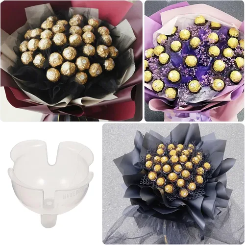 Vista 7 de FOMIYES 60 soportes para bolas de chocolate transparente, envoltorios de plástico de trufa de chocolate, base fija para ramo de chocolate