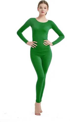 Vista 27 de Full Bodysuit Mono de una pieza para mujer de manga larga, de lycra, estilo zentai Negro