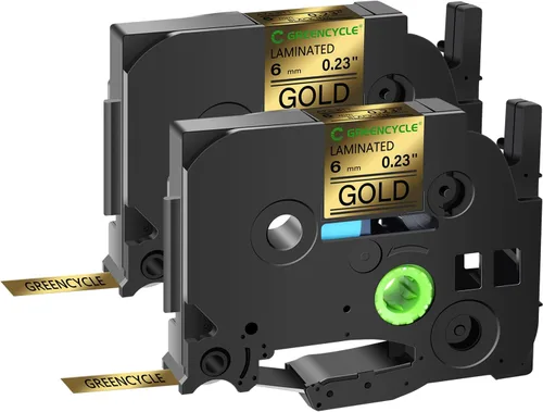 Vista 13 de GREENCYCLE Cinta para etiquetadora Brother P-Touch TZe-831 TZ-831 de 0.472 in 0.47 laminada TZe TZ Gold Tape para PT-D210 PT-D600 PT-H110 PT-1230, 2